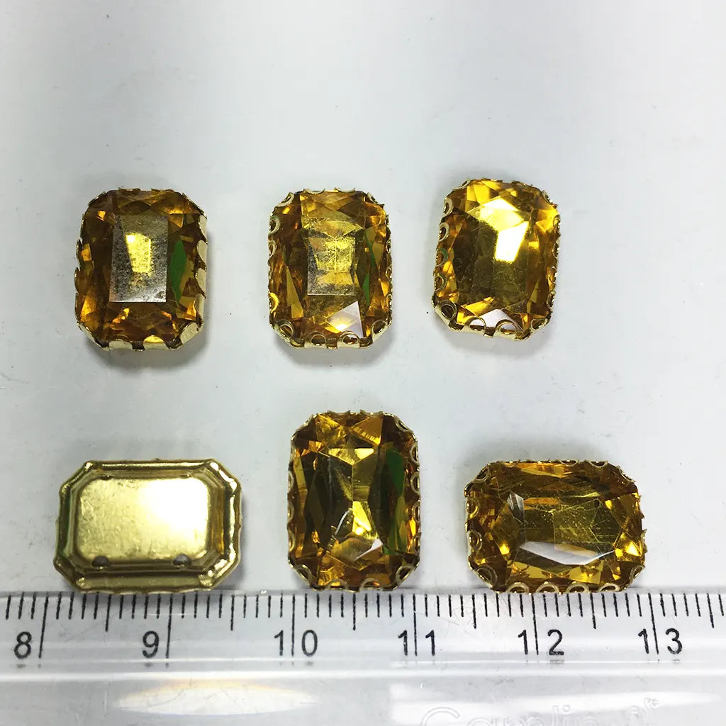Kundan Clip Stone 14MMx10MM Rectangle Shape (1Piece)