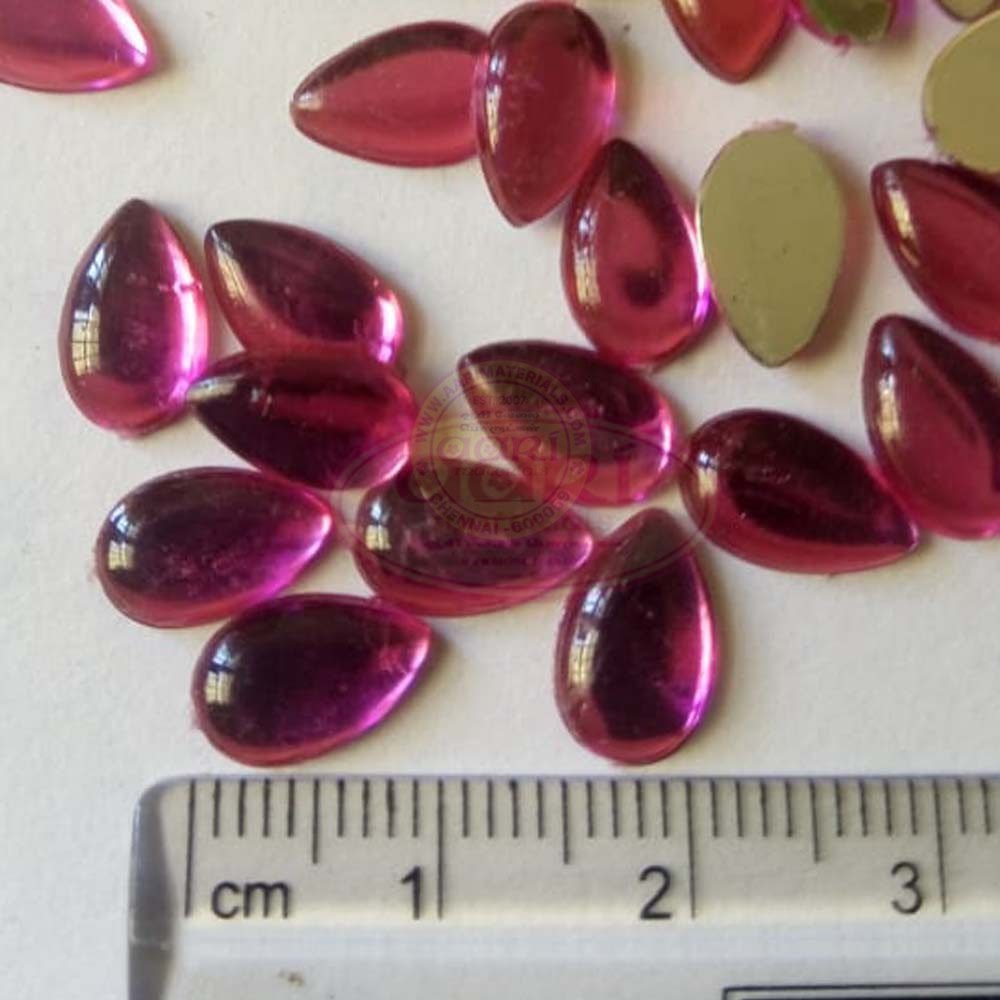 Kundan Stone Drop/Thilak Shape Smooth (10mm X 6mm) Color Rose