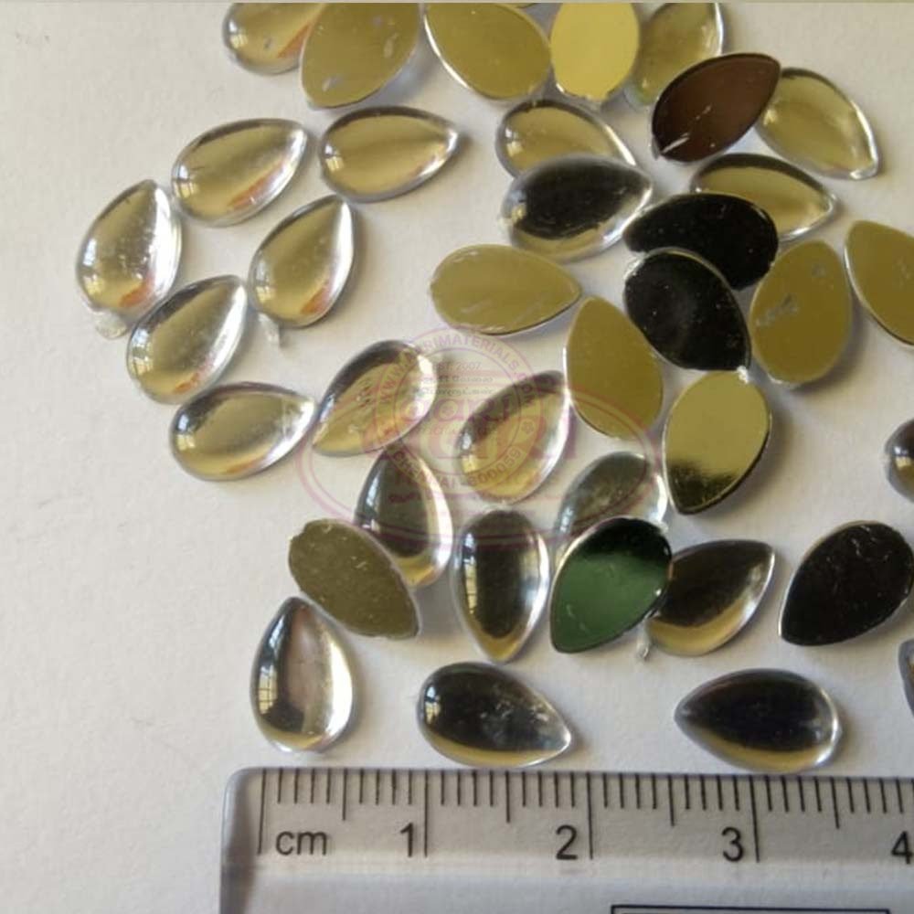 Kundan Stone Drop/Thilak Shape Smooth (10mm X 6mm) Color White