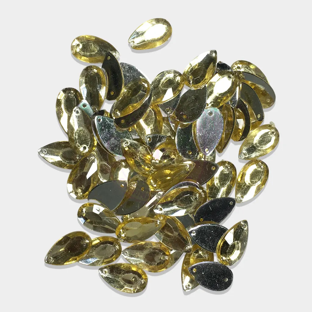 Kundan Stone Drop or Thilak Shape with Hole 16X9mm Color Gold (10grams)