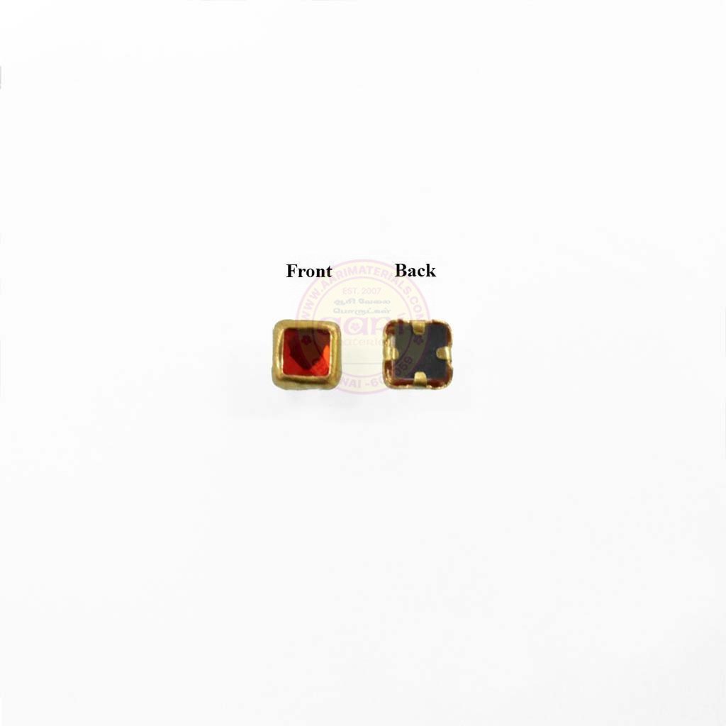 Glass Stone Flat Back Framed Square Shape 5MM 20grams Color Violet