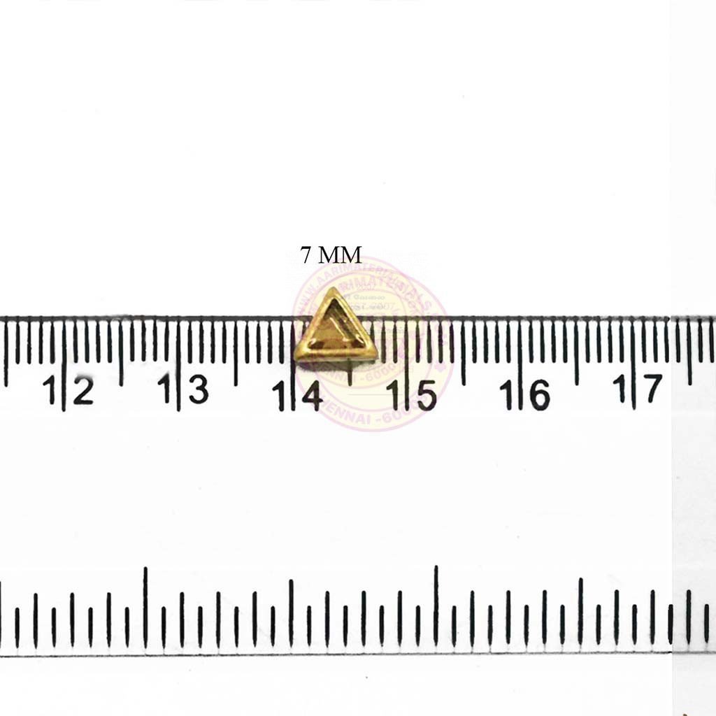 Kundan Stone Flat Back Framed Triangle Shape 7mm Color Gold (25grams)