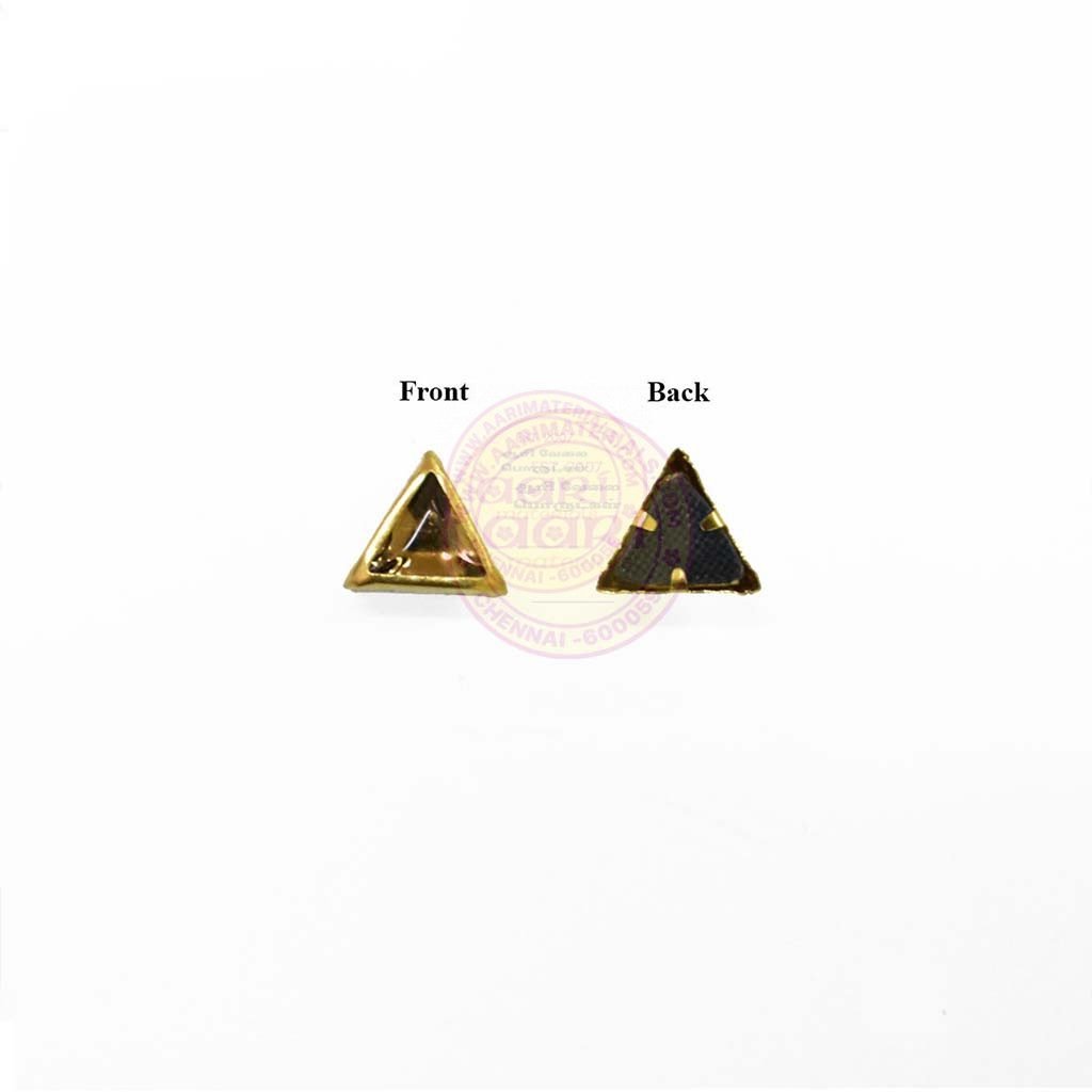 Kundan Stone Flat Back Framed Triangle Shape 7mm Color Gold (25grams)