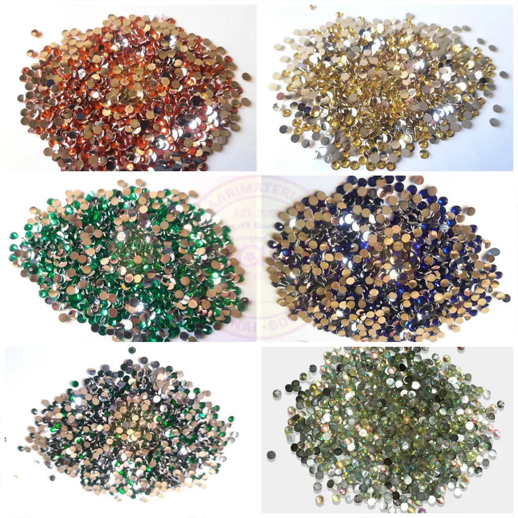 Kundan Stones Round Shape (4mm) crystal cut edges 10grams