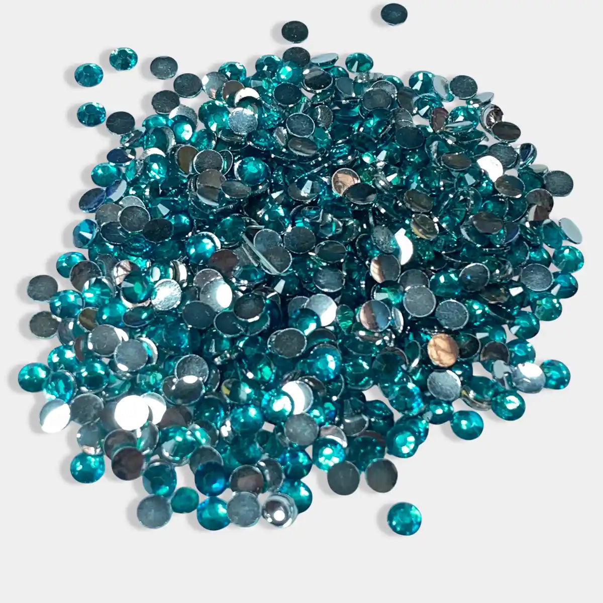 Kundan Stone Round Shape 5mm Peacock Blue Color (10grams)