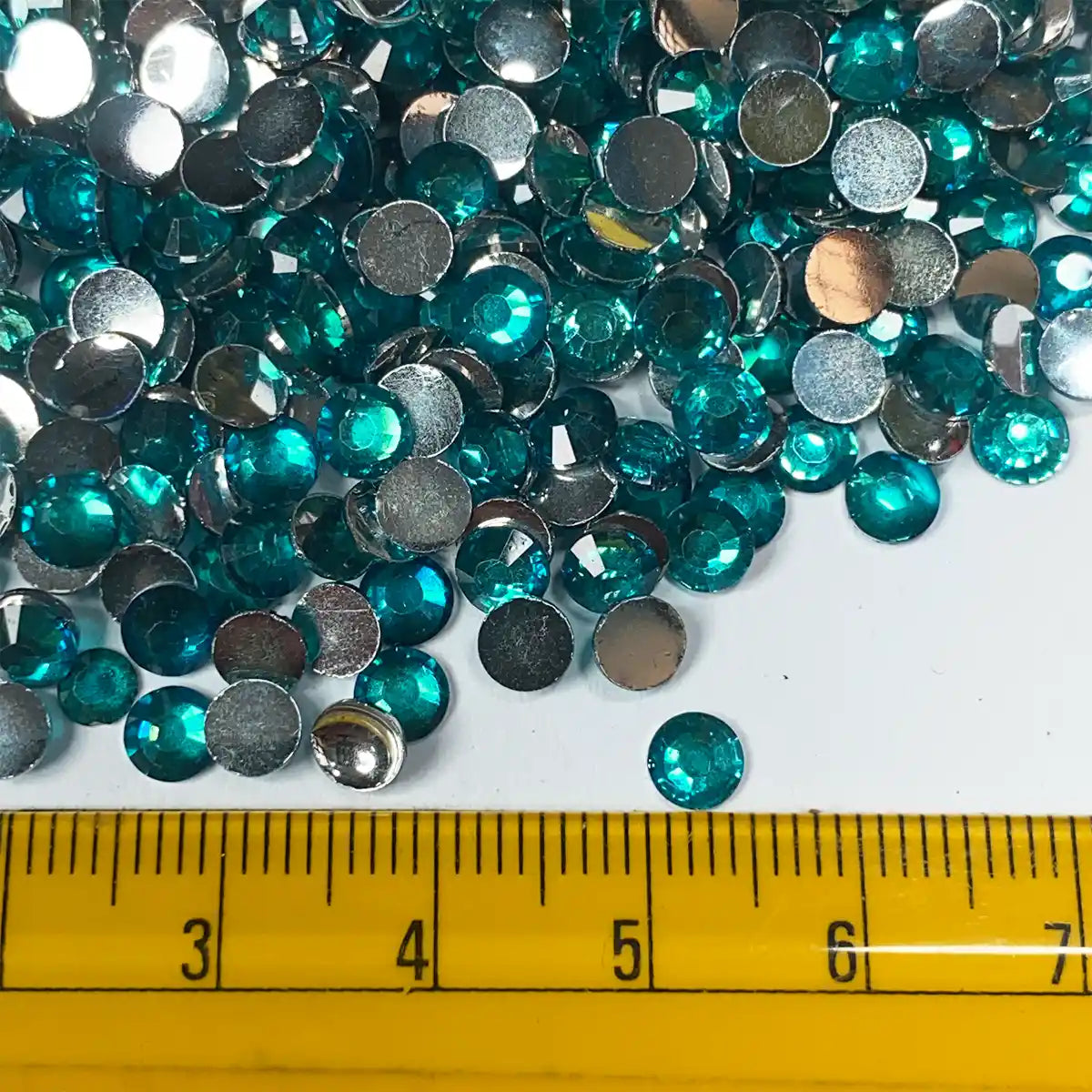 Kundan Stone Round Shape 5mm Peacock Blue Color (10grams)