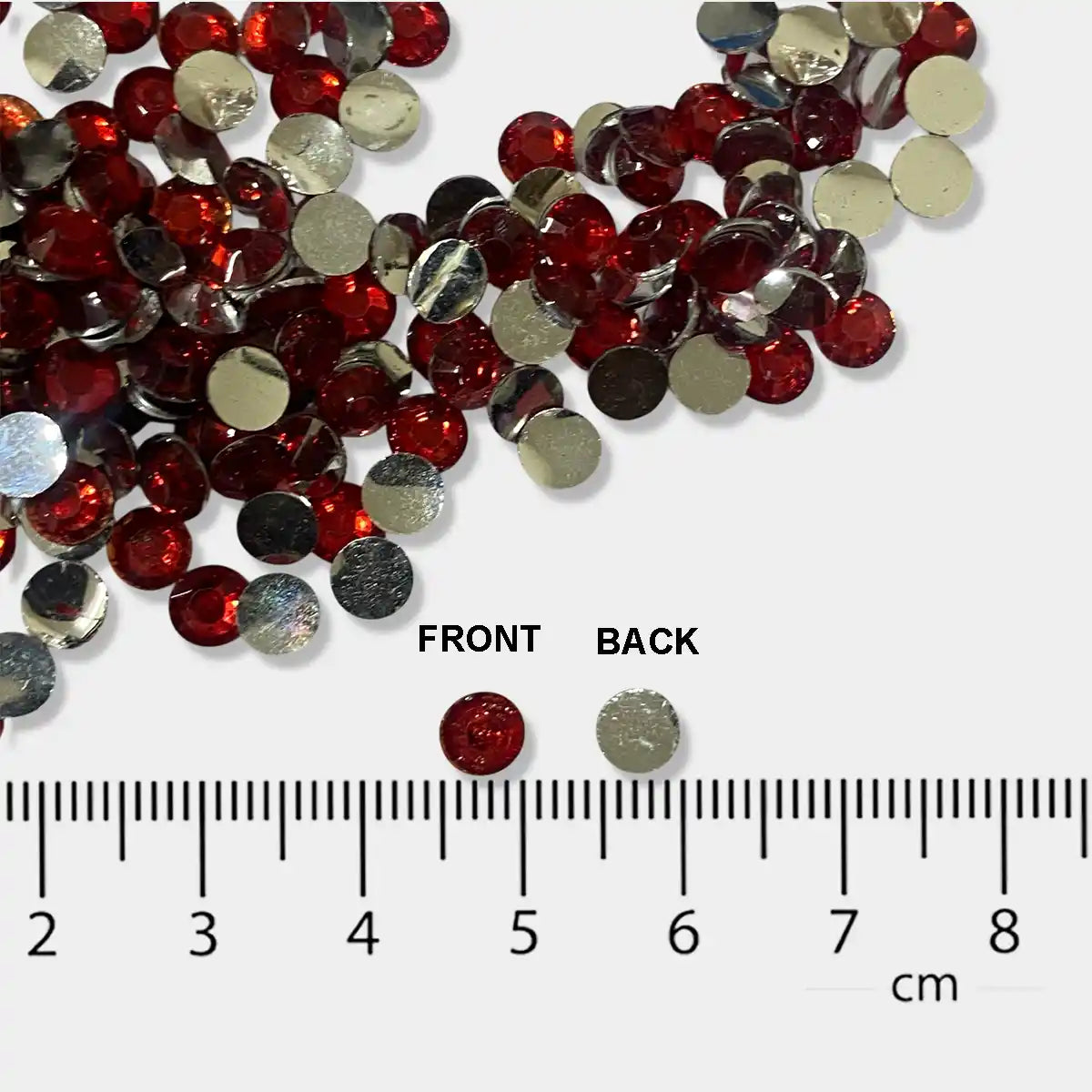 Kundan Stone Round Shape 5mm Red Color (10grams)