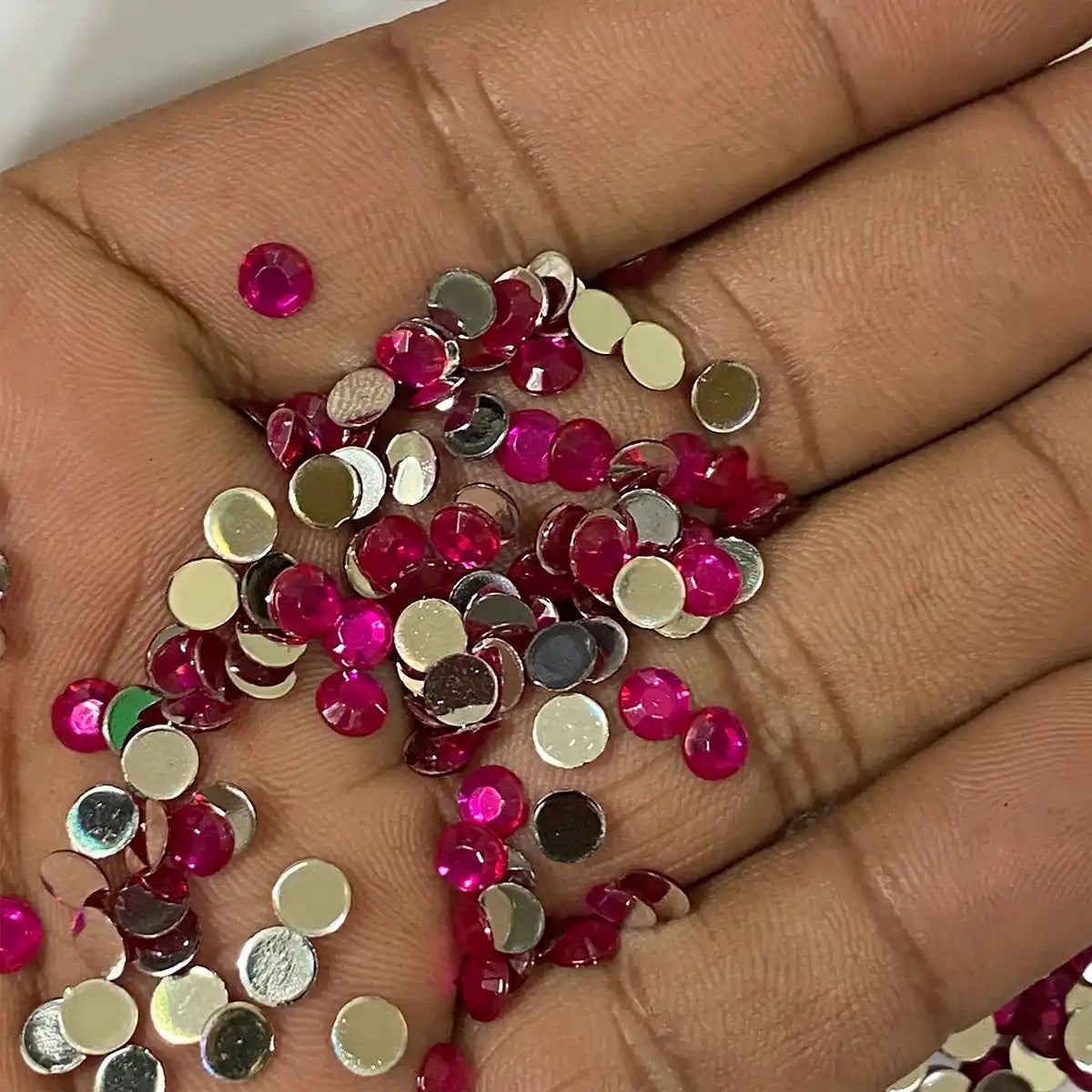 Kundan Stone Round Shape 5mm Rose Color (10grams)