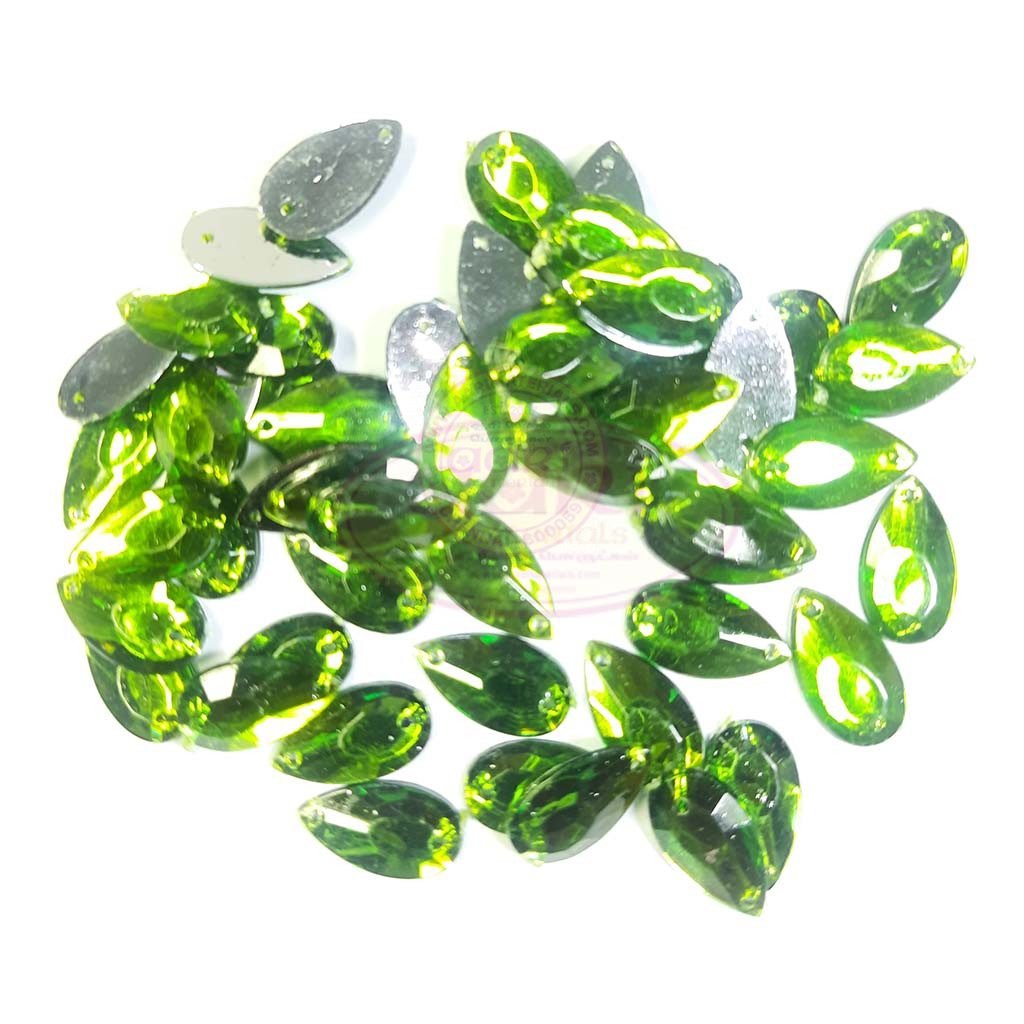 Kundan Stone Thilak Shape with Hole 16X9mm Light Green (10grams)