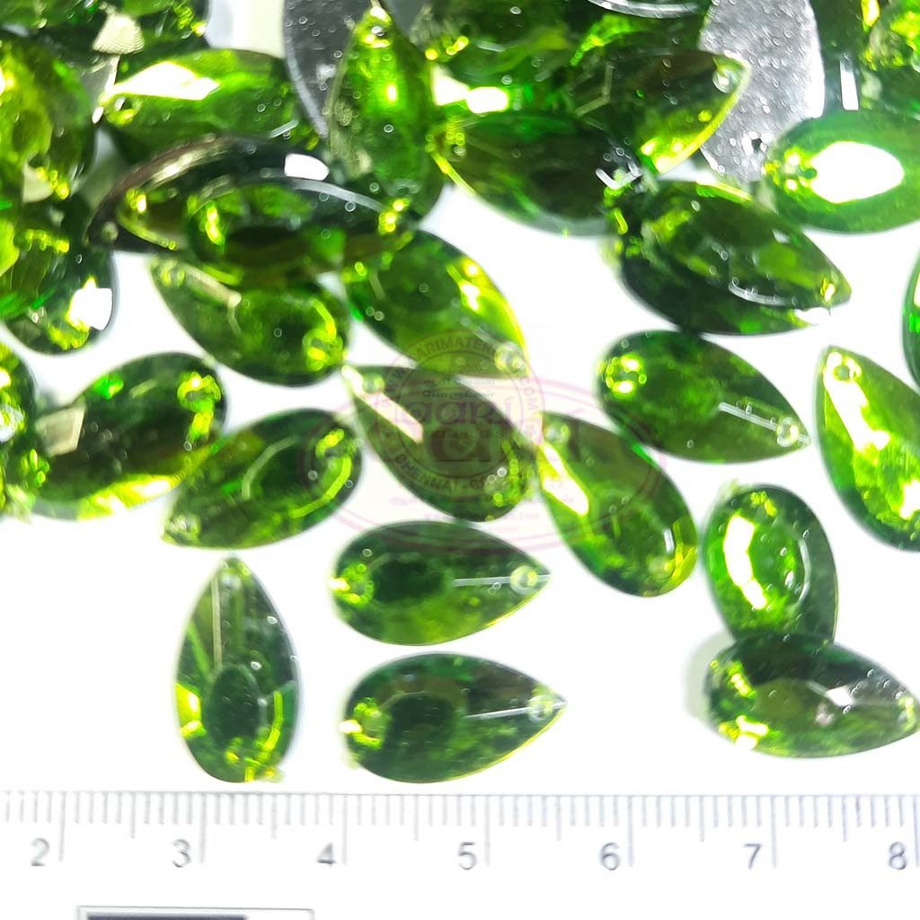 Kundan Stone Thilak Shape with Hole 16X9mm Light Green (10grams)
