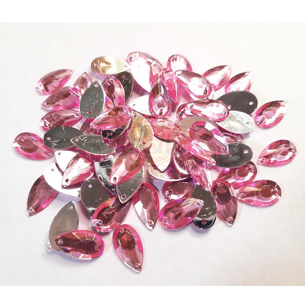Kundan Stone Thilak Shape with Hole 16X9mm Color Pink (10grams)