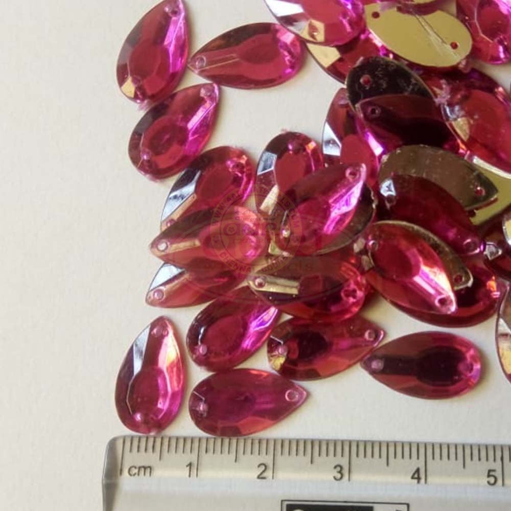 Kundan Stone Thilak Shape with Hole 16X9mm Color Queen Pink(10grams)