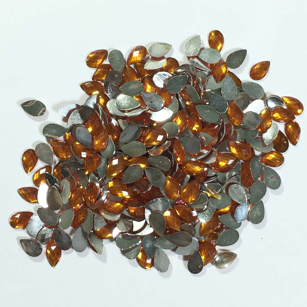 Kundan Stone Thilak  or Teardrop Shape 8X5mm Orange Color (10grams)