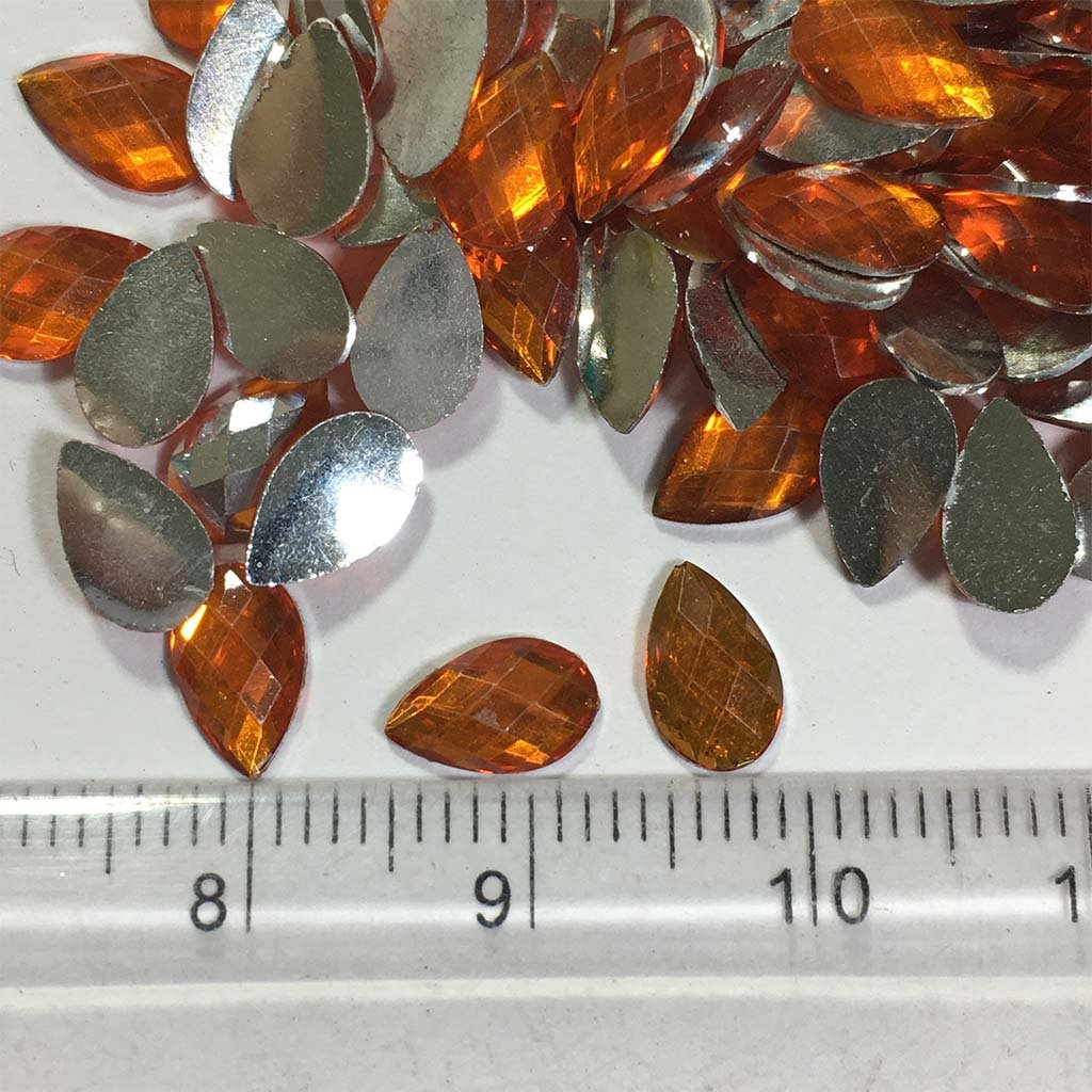 Kundan Stone Thilak  or Teardrop Shape 8X5mm Orange Color (10grams)