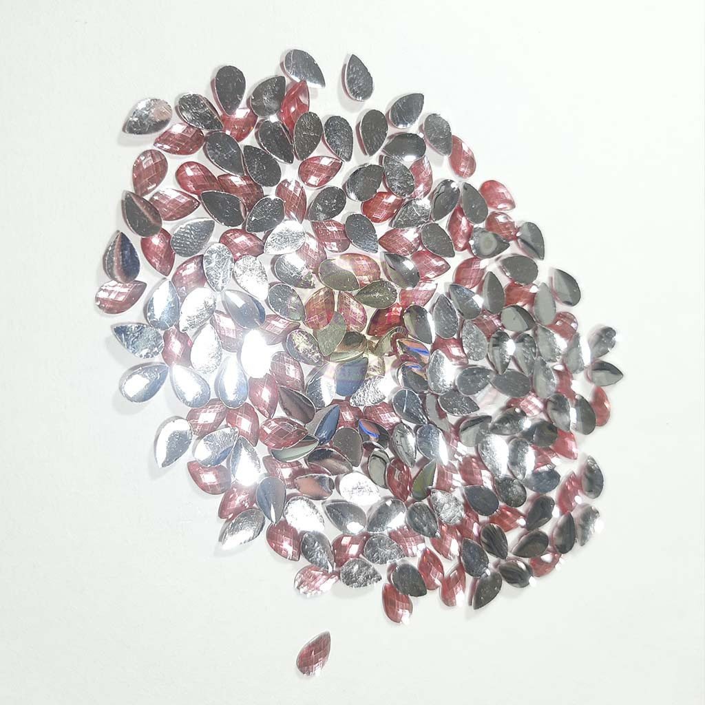 Kundan Stone Thilak  or Teardrop Shape 8X5mm Pink Color (10grams)