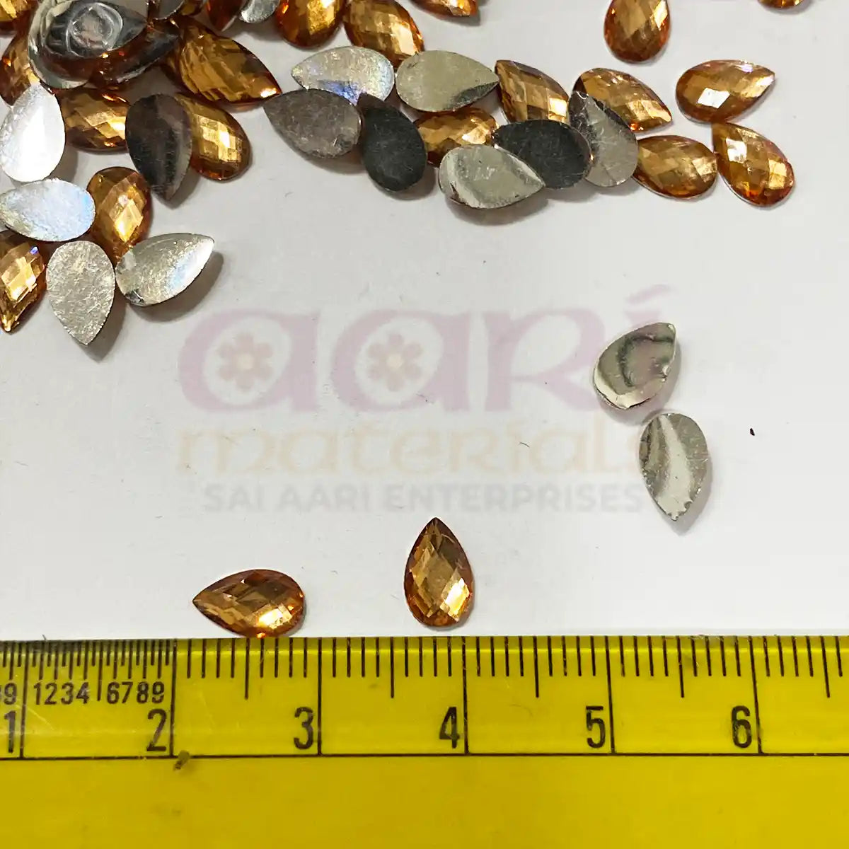Kundan Stone Thilak or Teardrop Shape 8X5mm Copper Color (10grams)