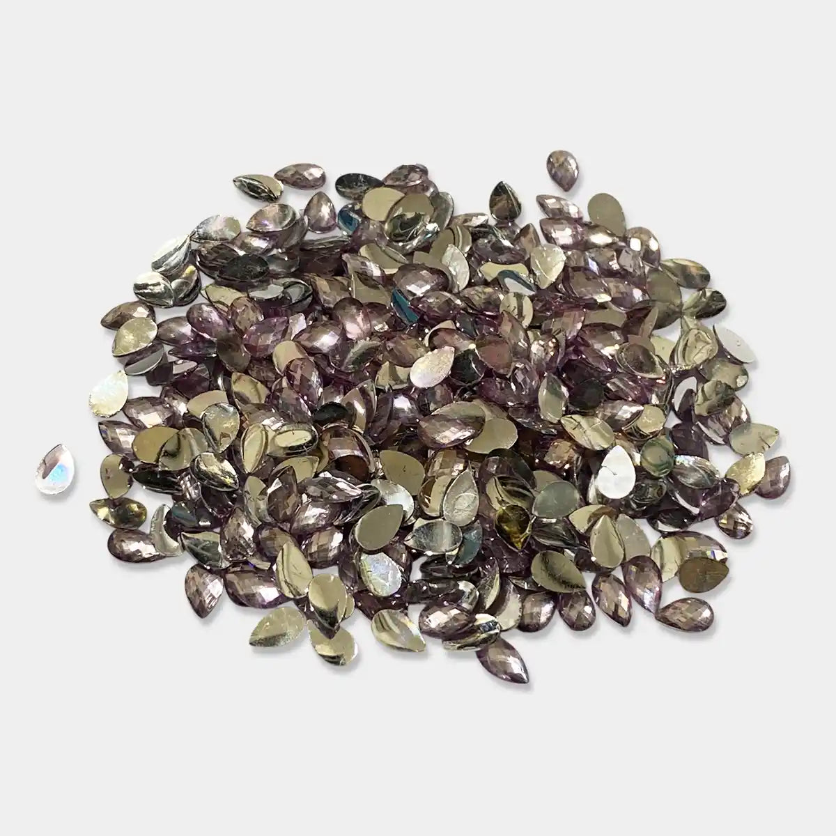 Kundan Stone Thilak or Teardrop Shape 8X5mm Grey With Purple Shade Color (10grams)