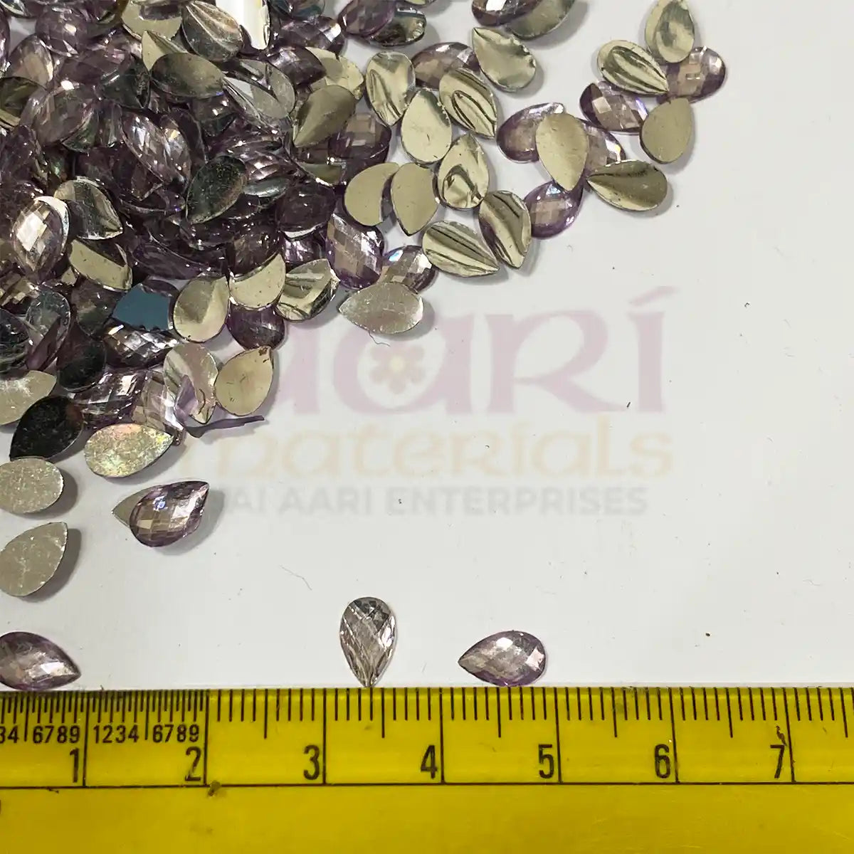 Kundan Stone Thilak or Teardrop Shape 8X5mm Grey With Purple Shade Color (10grams)