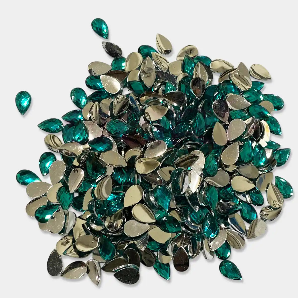 Kundan Stone Thilak or Teardrop Shape 8X5mm Peacock Green Color (10grams)