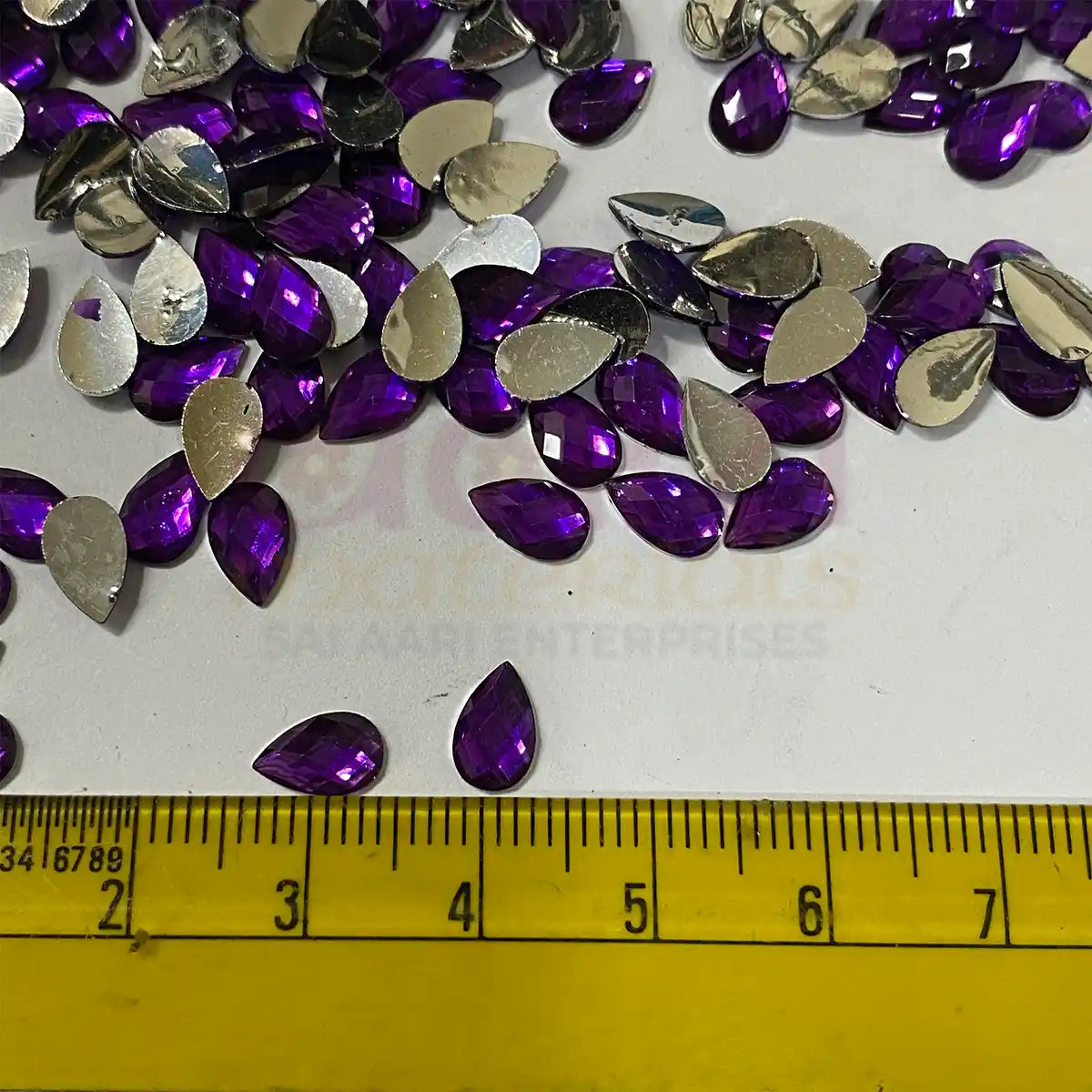 Kundan Stone Thilak or Teardrop Shape 8X5mm Violet Color (10grams)