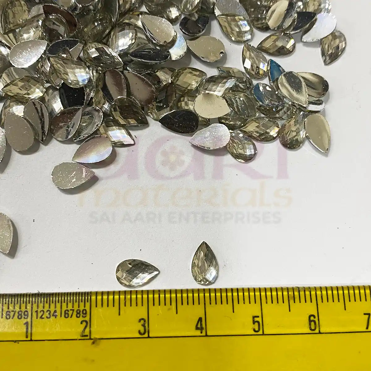 Kundan Stone Thilak or Teardrop Shape 8X5mm White Color (10grams)