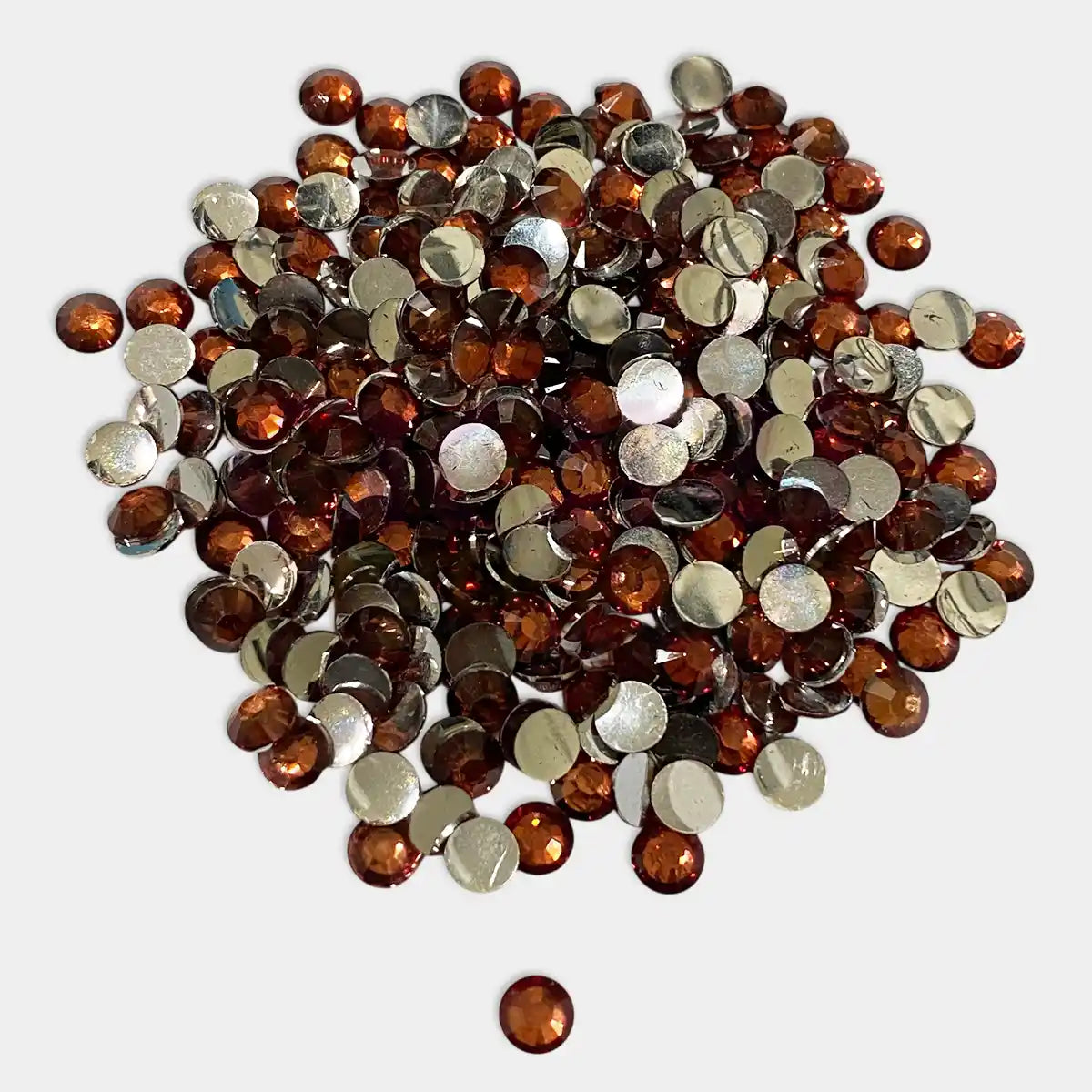 Kundan Stones Crystal Edged Round Shape Size 6mm Color Brown (10grams)