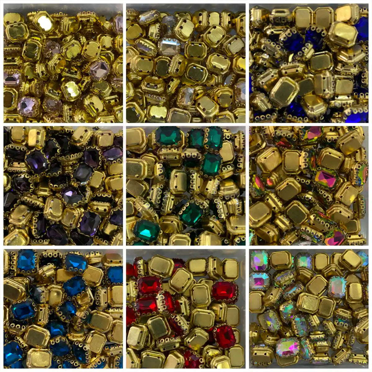 Kundan Clip Stone 10MMx8MM Rectangle Shape (1Piece)