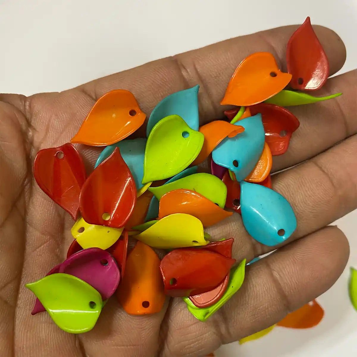 Leaf Shape Petal Beads with Mixed Color for Brooch Making Pack of 10 grams
