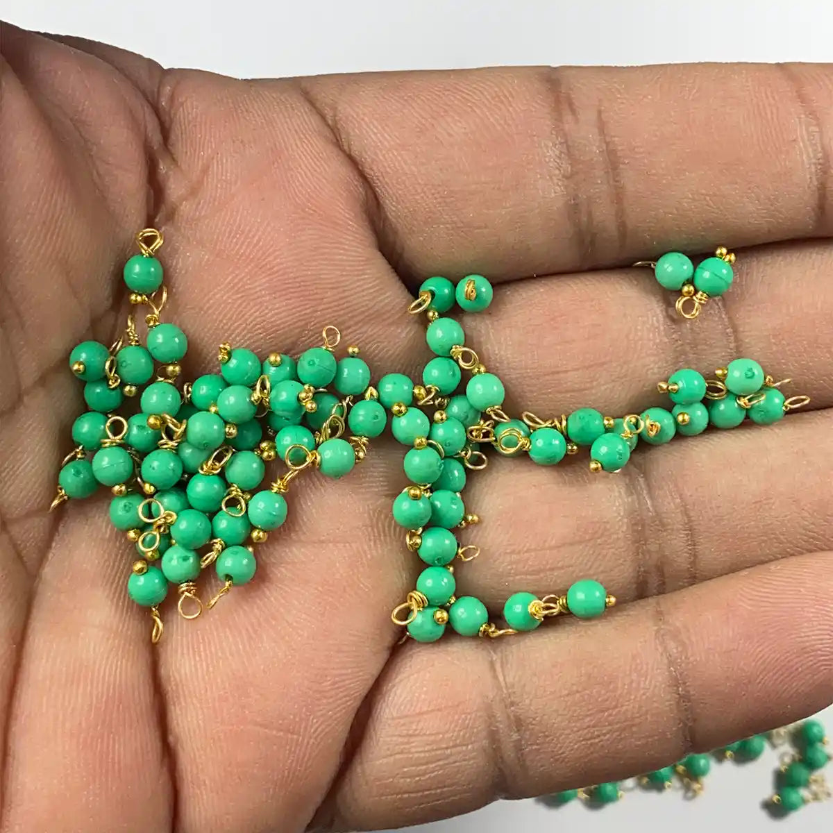 Light Green Color Pearl Loreal Beads 4mm (10grams)