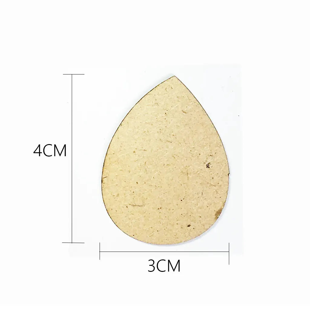 MDF Board Jewelry Making Drop or Leaf Shape 5Pcs