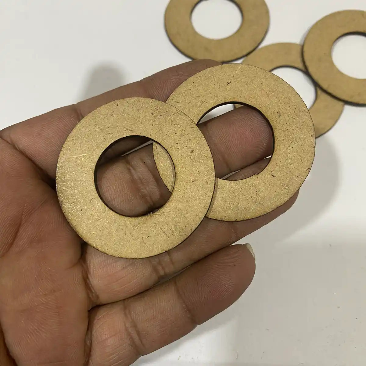 MDF Board Jewelry Making Ring Type Round Base 5Pcs