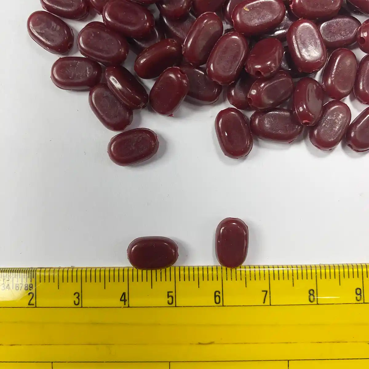 Tablet bead Oval shape Maroon Color (20grams) Size 10-7-4mm