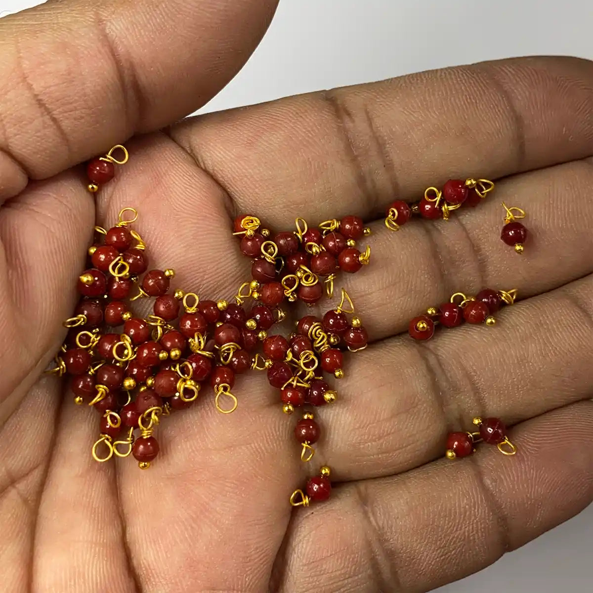 Maroon Color Pearl Loreal Beads 4mm (10grams)