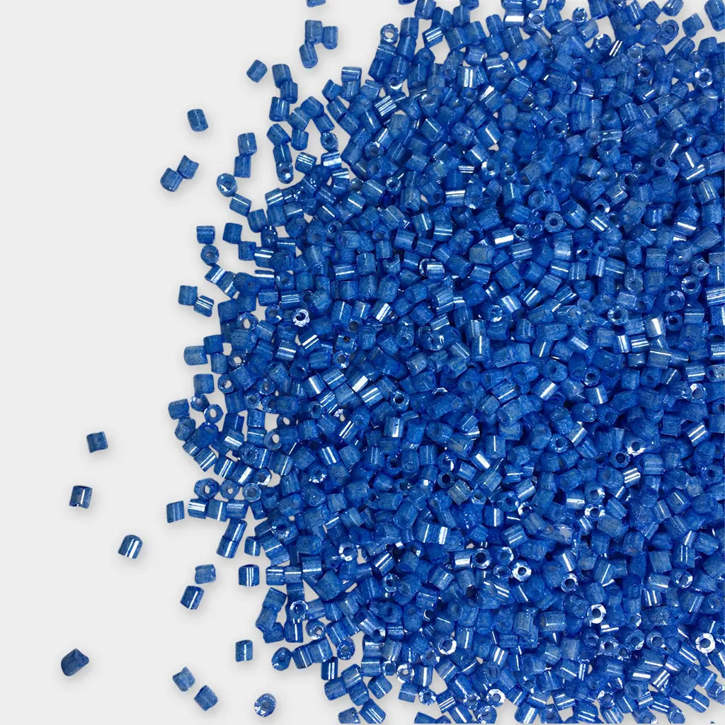 Matt Finish Cut Beads or Cutdana-2mm Sky Blue Color (25 grams)