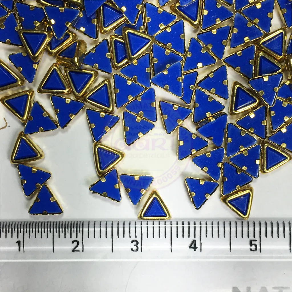 Matt Kundan (Framed) Stones Triangle Shape 4MM (Blue) 10grams
