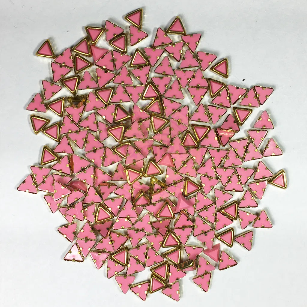 Matt Kundan (Framed) Stones Triangle Shape 4MM (Pink) 10grams