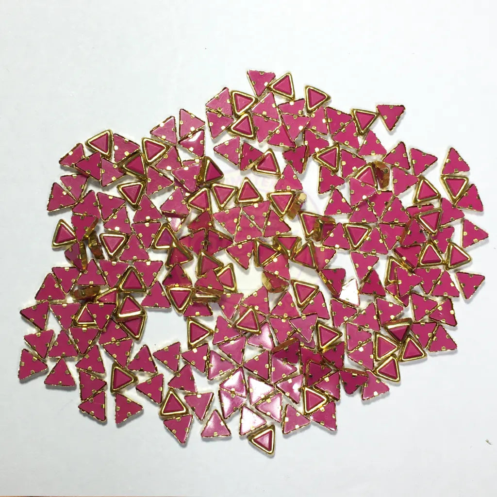 Matt Kundan (Framed) Stones Triangle Shape 4MM (Rose) 10grams