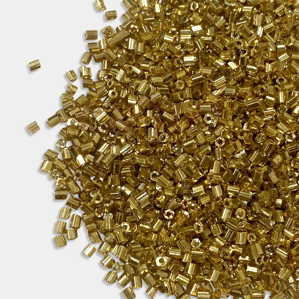 Matt Finish (Powered Coated) Cut Beads or Cutdana 2mm Gold or Dull Gold Color (25grams)