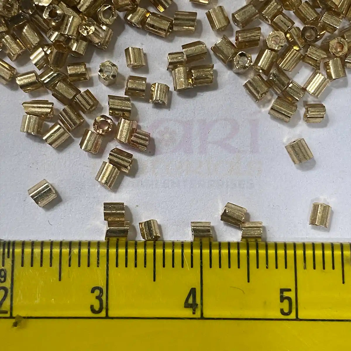 Matt Finish (Powered Coated) Cut Beads or Cutdana 2mm Gold or Dull Gold Color (25grams)