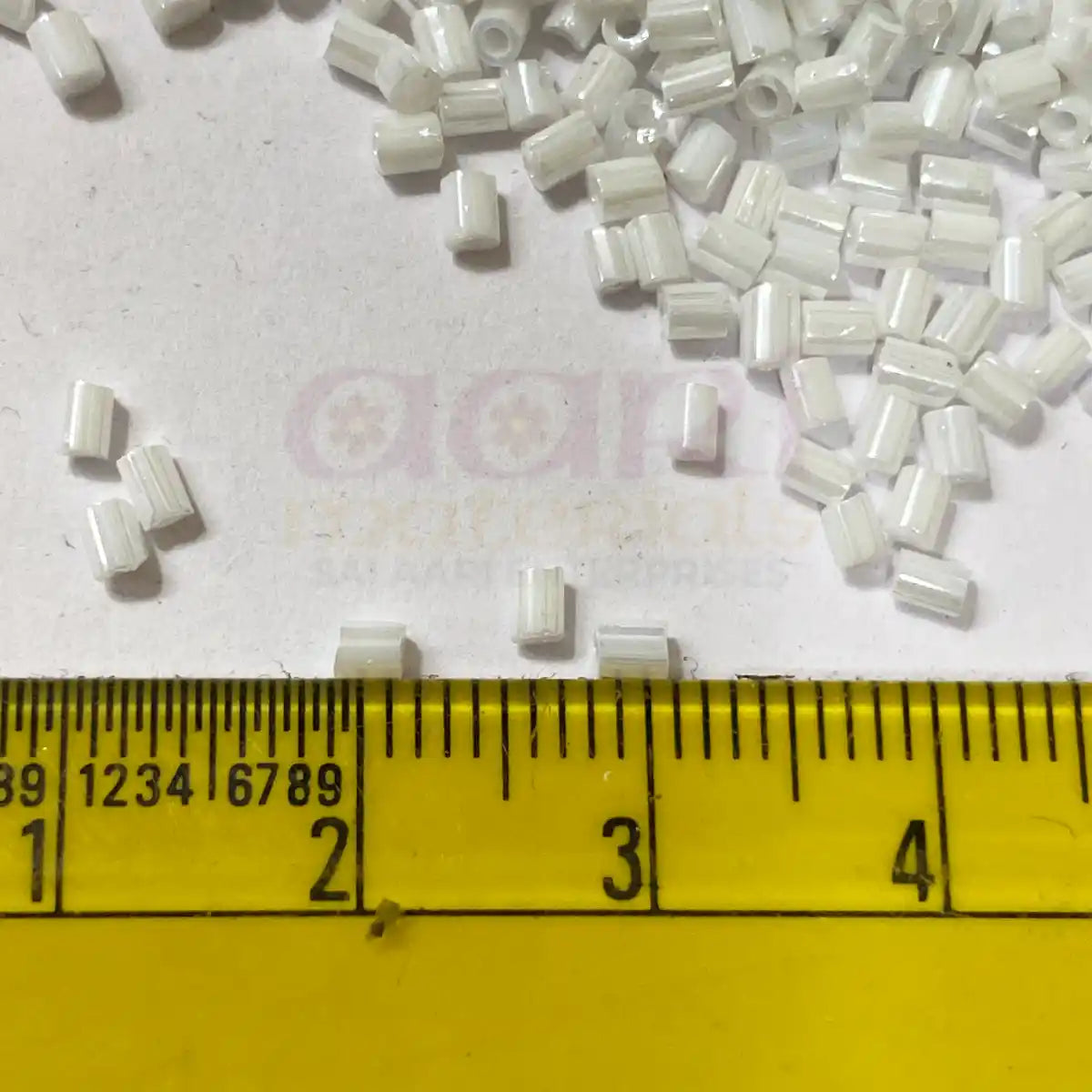 Matt Finish Cut Beads or Cutdana 2mm White Color (25grams)
