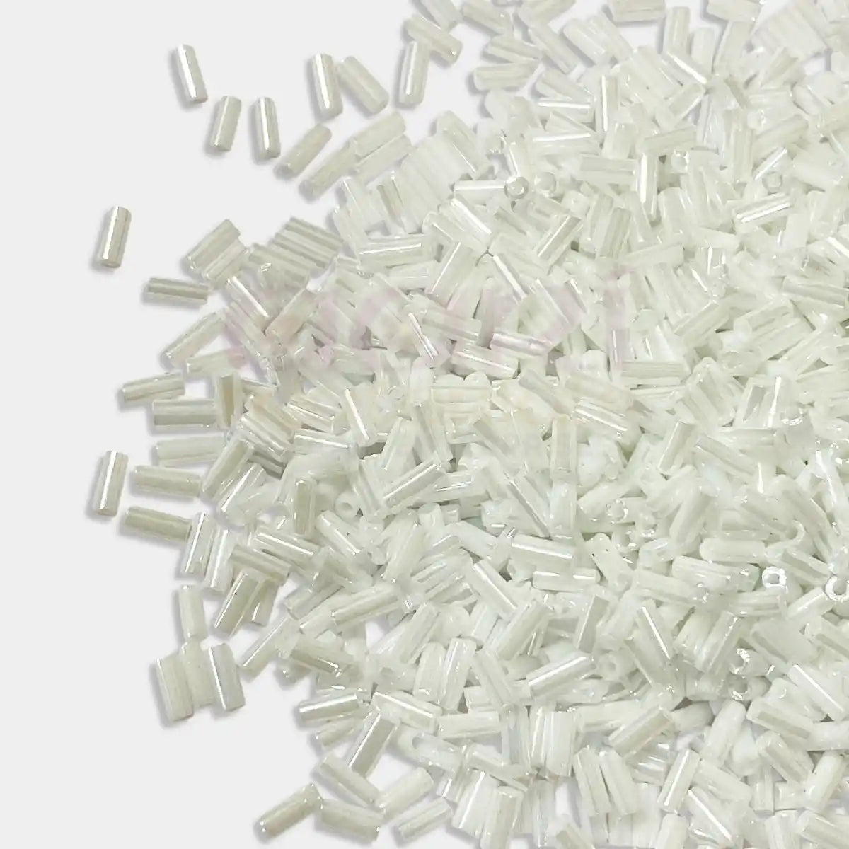 Matt Finish Cut Beads or Tube Beads (4mm) White Color (25grams)