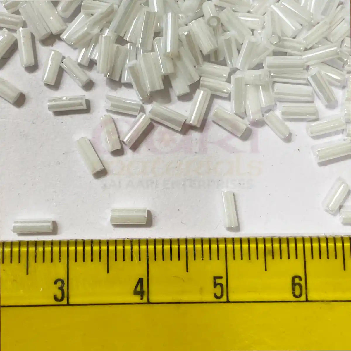 Matt Finish Cut Beads or Tube Beads (4mm) White Color (25grams)