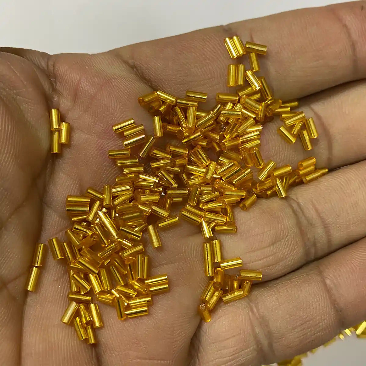 Cut Beads or Tube Beads (4mm) Yellow Gold Color (25grams)