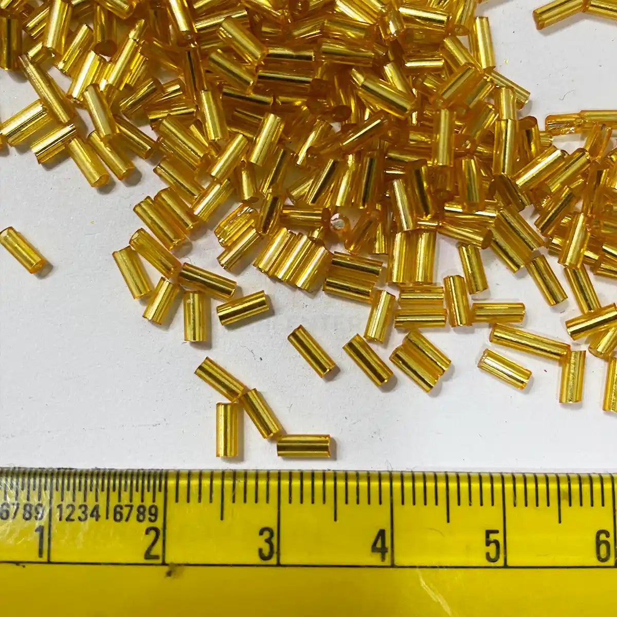 Cut Beads or Tube Beads (4mm) Yellow Gold Color (25grams)