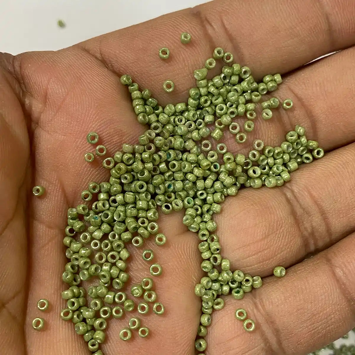 Opaque Seed Beads 2MM Military Green Color(25grams)