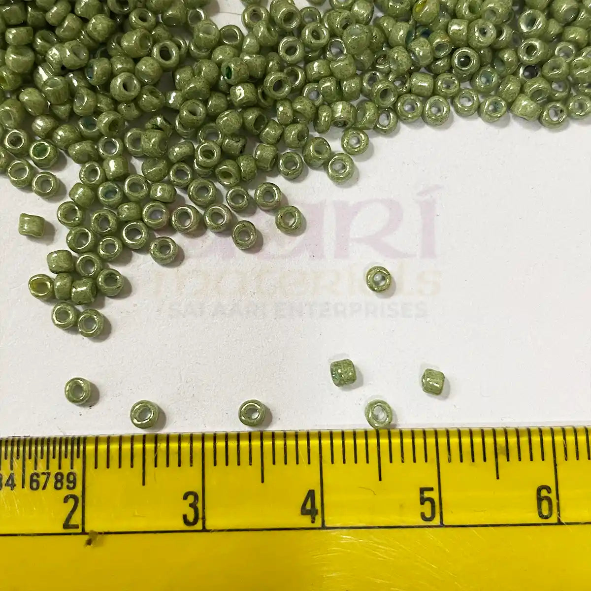 Opaque Seed Beads 2MM Military Green Color(25grams)