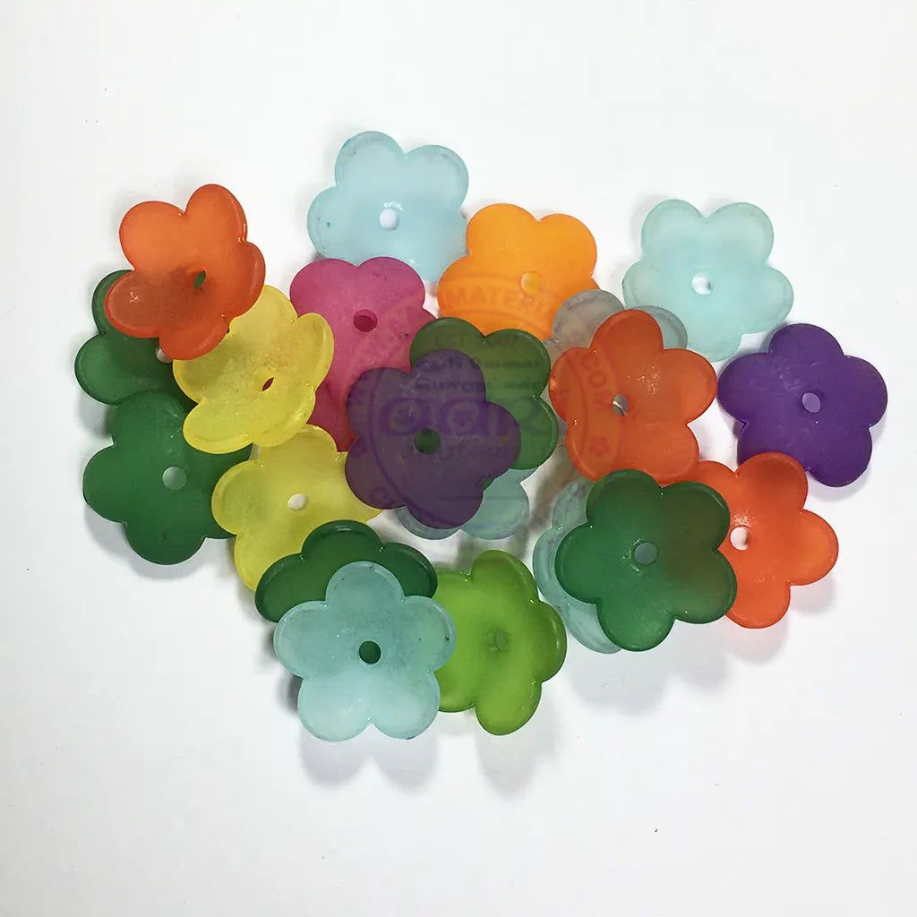 Mixed Color Clear Flower Cup Shape Brooch Material or Charms (10grams)