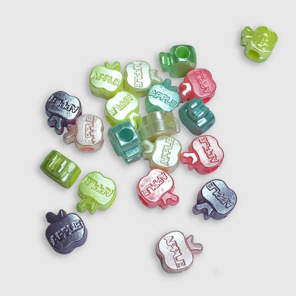 Mixed Color Apple Beads or Charms (10grams)