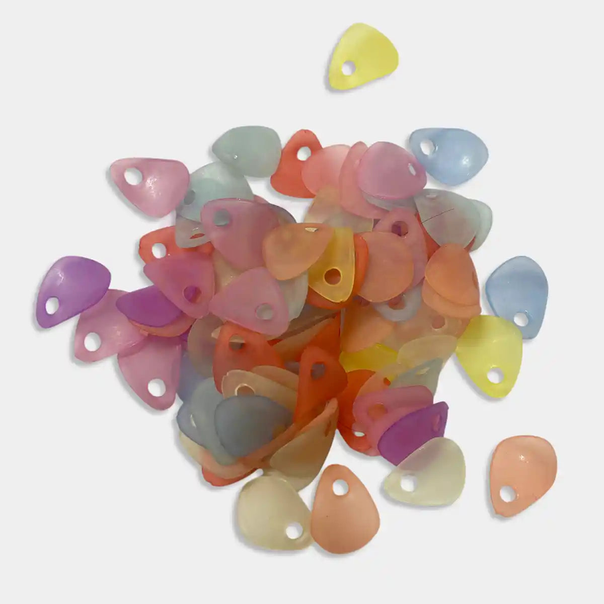 Mixed Color Frosted Acrylic Flower Petals Leaves Beads Charm 16X12mm (10 Grams)