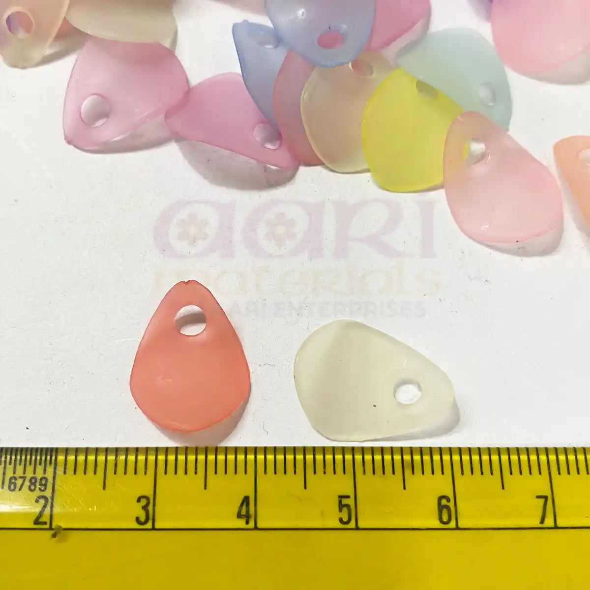 Mixed Color Frosted Acrylic Flower Petals Leaves Beads Charm 16X12mm (10 Grams)